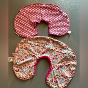 Set of 2 pink Boppy covers for infants & babies